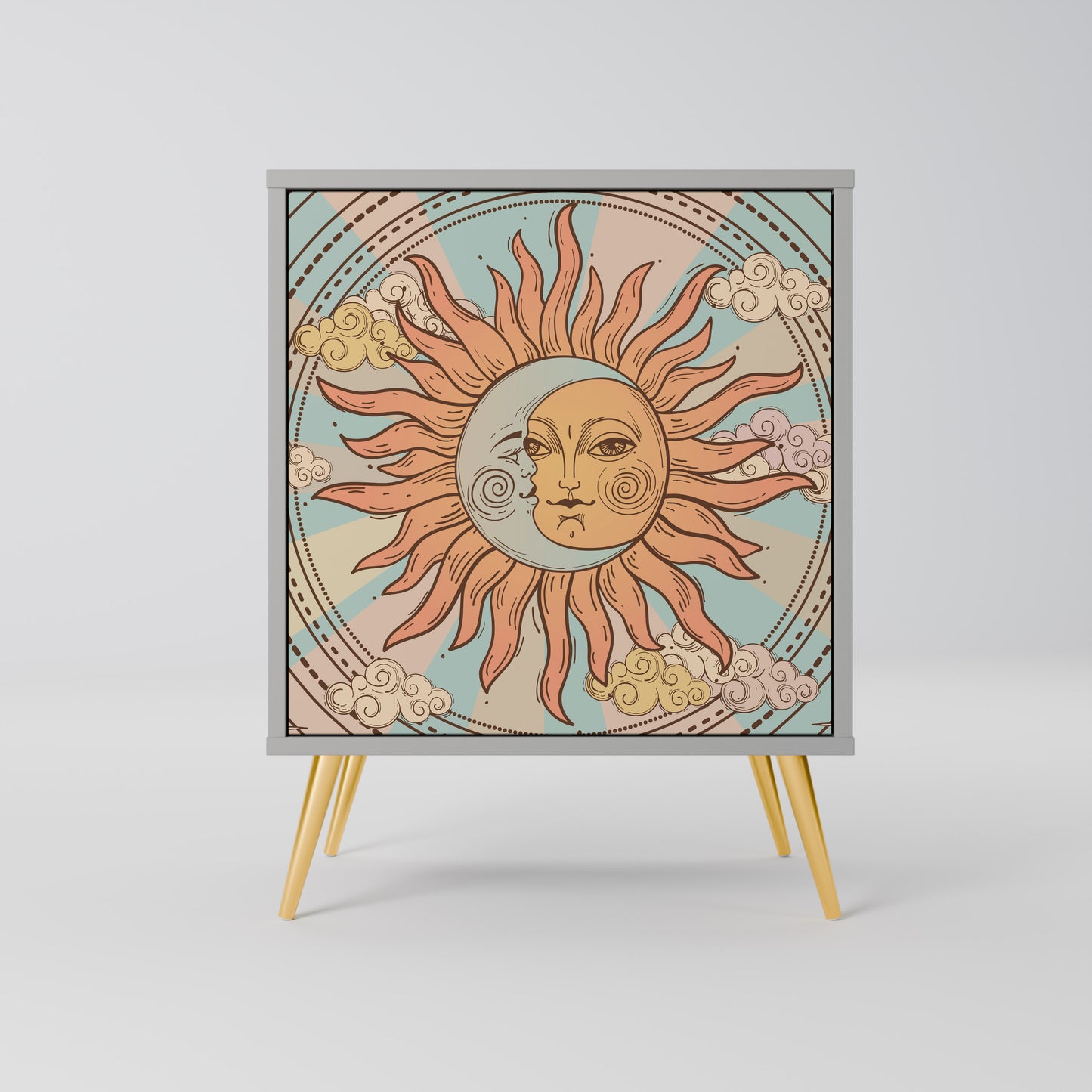 Credenza MYSTICAL STRUCTURE a 1 anta in finitura grigia