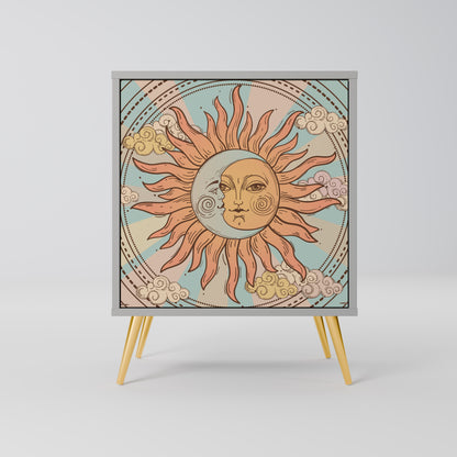 Credenza MYSTICAL STRUCTURE a 1 anta in finitura grigia