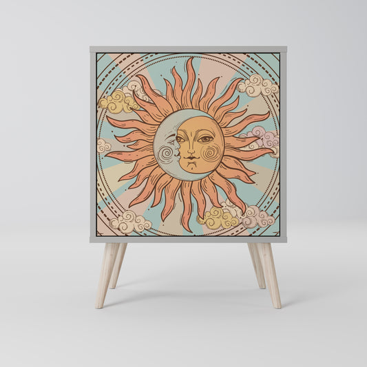 Credenza MYSTICAL STRUCTURE a 1 anta in finitura grigia