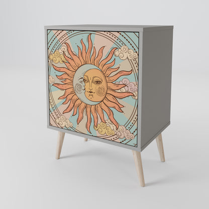 Credenza MYSTICAL STRUCTURE a 1 anta in finitura grigia