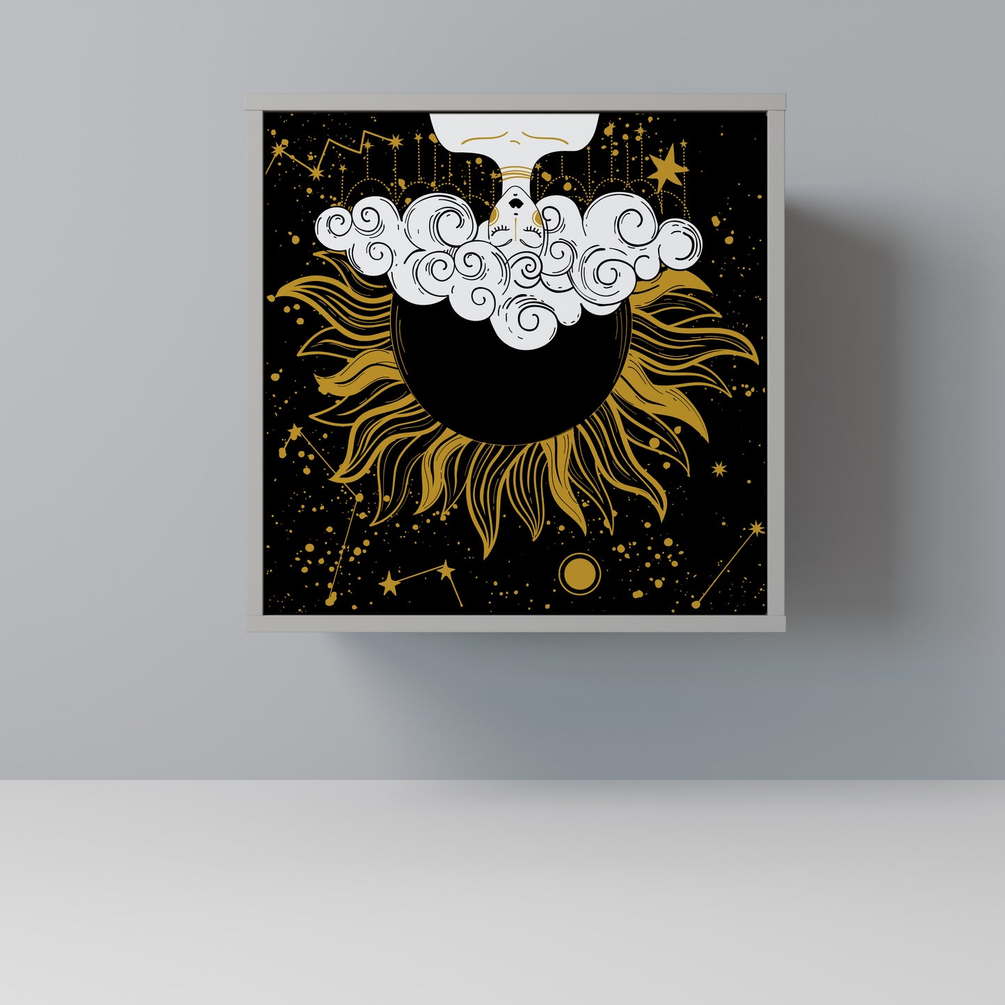 STELLAR CONSTELLATIONS 1-Door Sideboard in Grey Finish