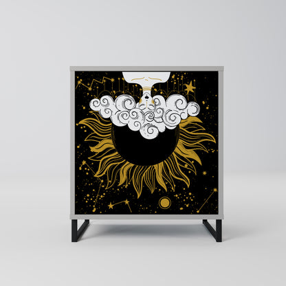 STELLAR CONSTELLATIONS 1-Door Sideboard in Grey Finish