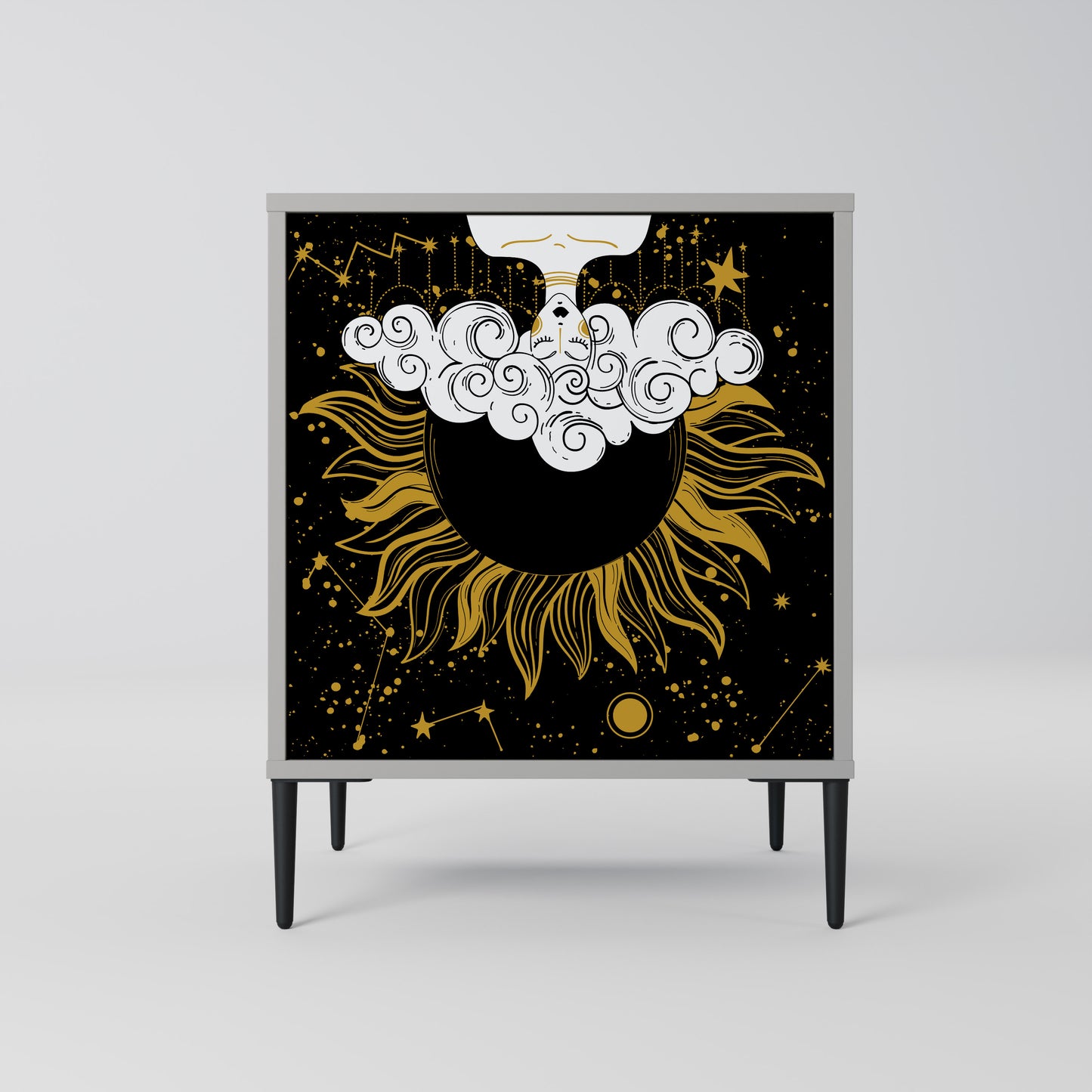 STELLAR CONSTELLATIONS 1-Door Sideboard in Grey Finish