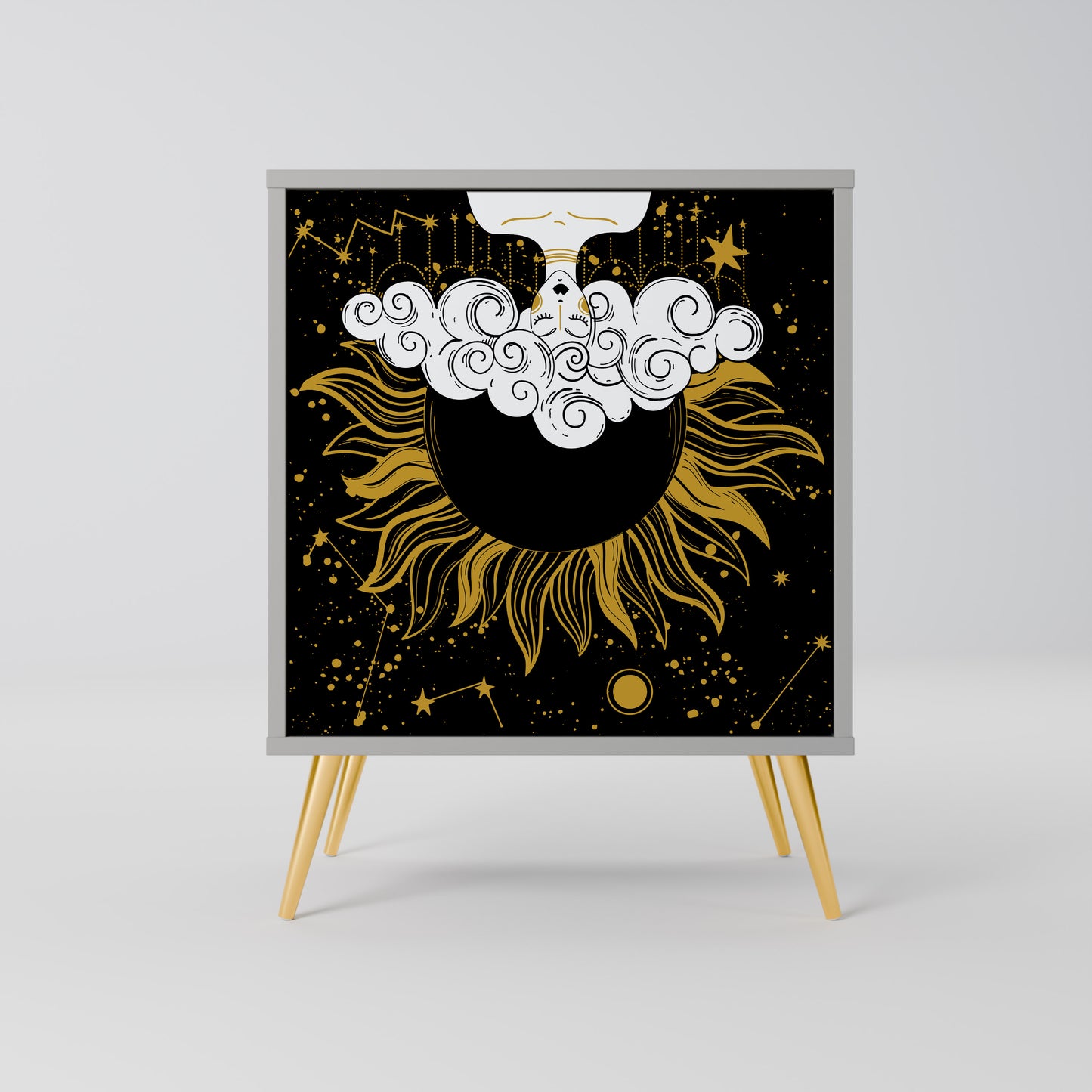 STELLAR CONSTELLATIONS 1-Door Sideboard in Grey Finish