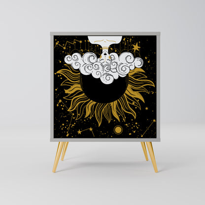 STELLAR CONSTELLATIONS 1-Door Sideboard in Grey Finish