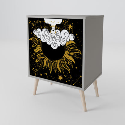 STELLAR CONSTELLATIONS 1-Door Sideboard in Grey Finish