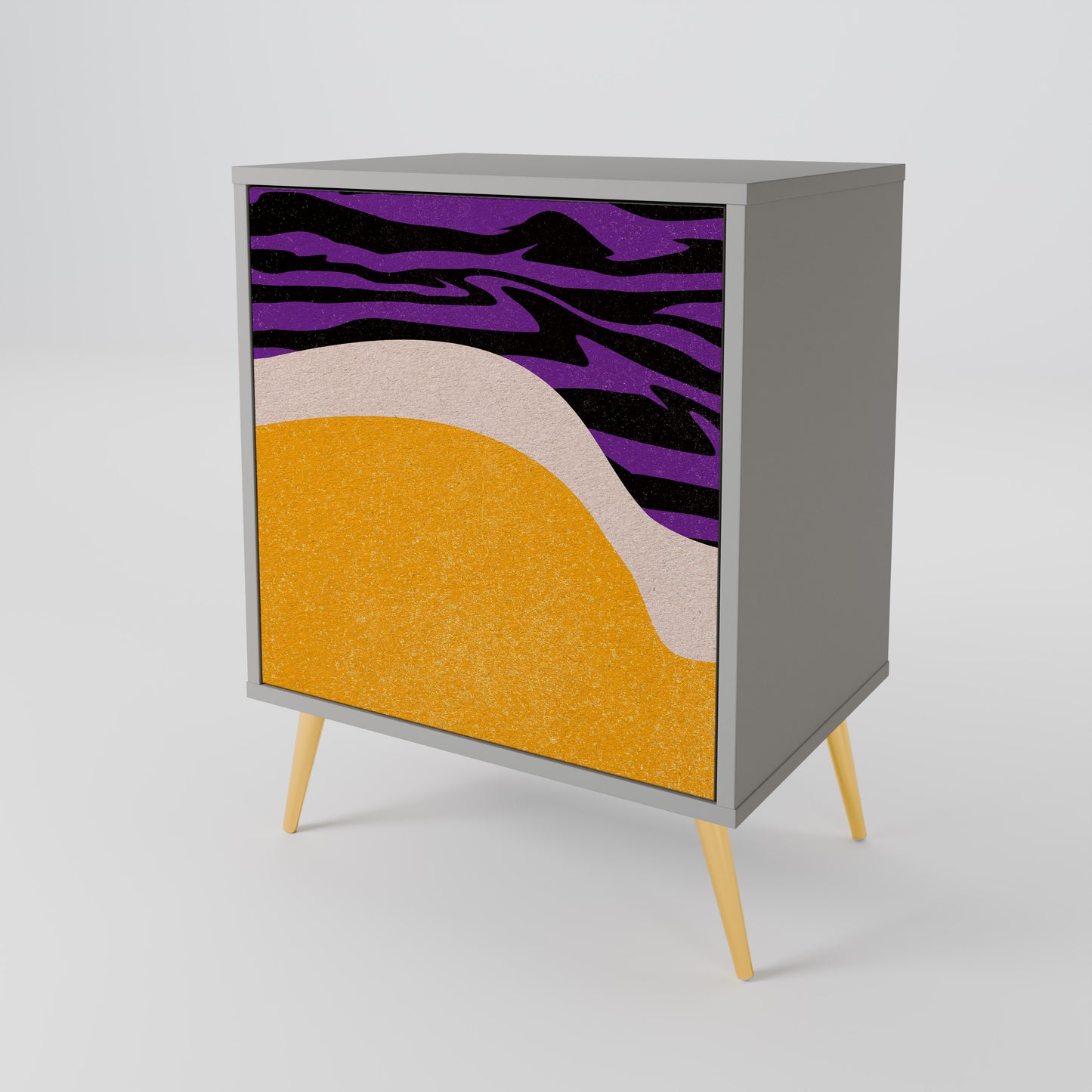 Credenza INDEPENDENT BORDER a 1 anta con finitura grigia