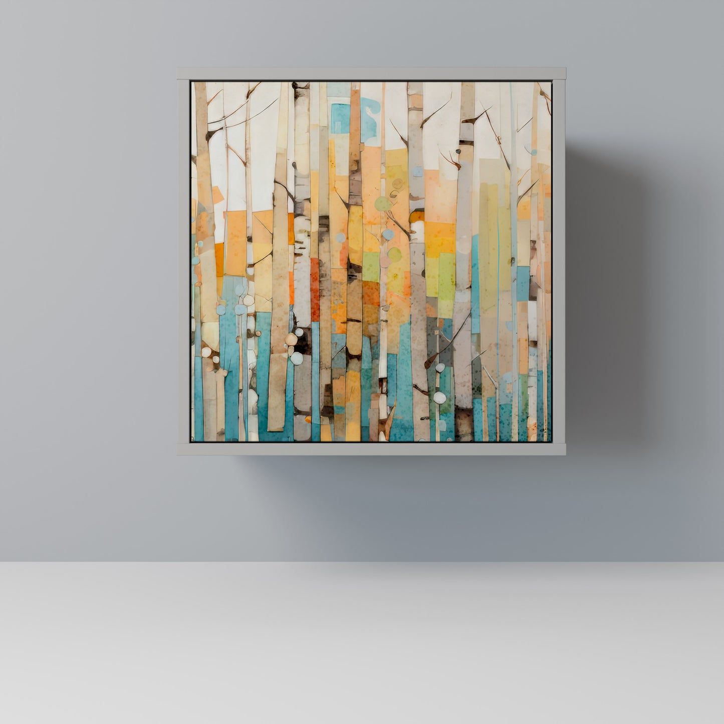 Credenza BIRCH KALEIDOSCOPE a 1 anta con finitura grigia