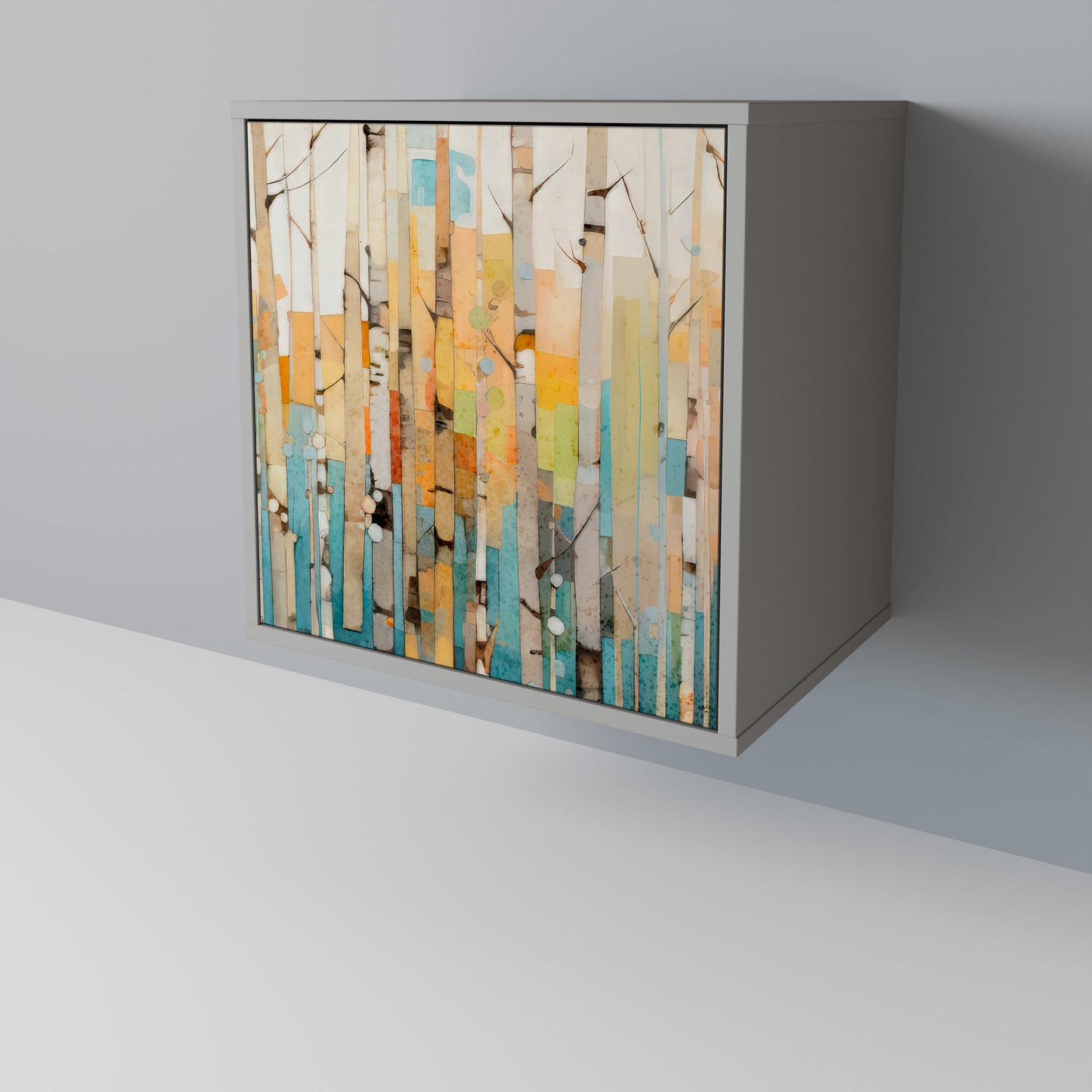 Credenza BIRCH KALEIDOSCOPE a 1 anta con finitura grigia