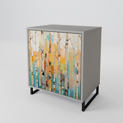 Credenza BIRCH KALEIDOSCOPE a 1 anta con finitura grigia