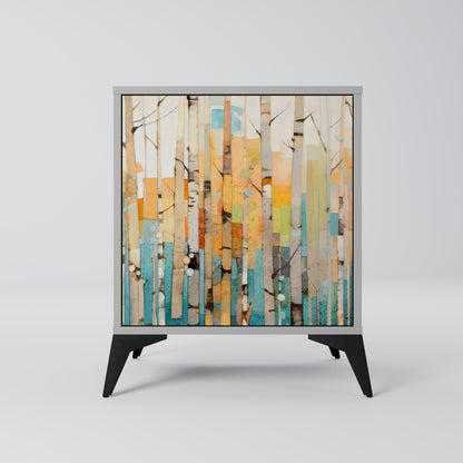 Credenza BIRCH KALEIDOSCOPE a 1 anta con finitura grigia
