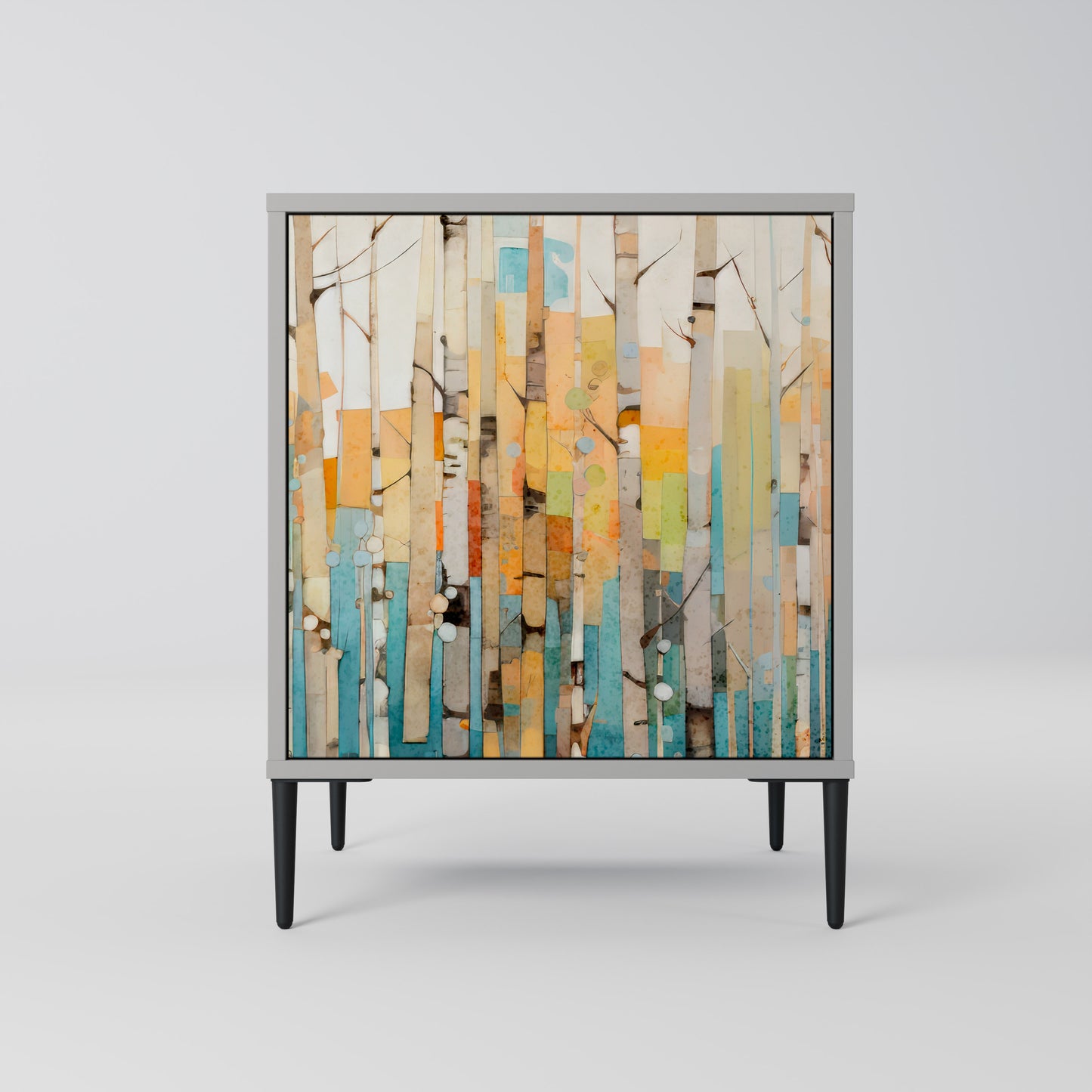 Credenza BIRCH KALEIDOSCOPE a 1 anta con finitura grigia