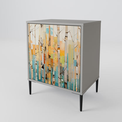 Credenza BIRCH KALEIDOSCOPE a 1 anta con finitura grigia