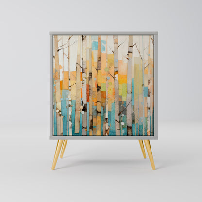 Credenza BIRCH KALEIDOSCOPE a 1 anta con finitura grigia