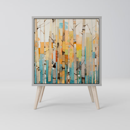 Credenza BIRCH KALEIDOSCOPE a 1 anta con finitura grigia