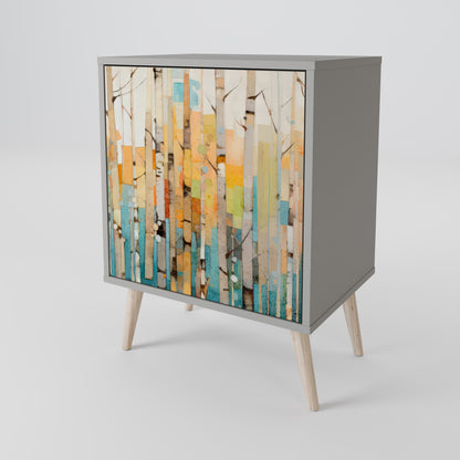 Credenza BIRCH KALEIDOSCOPE a 1 anta con finitura grigia