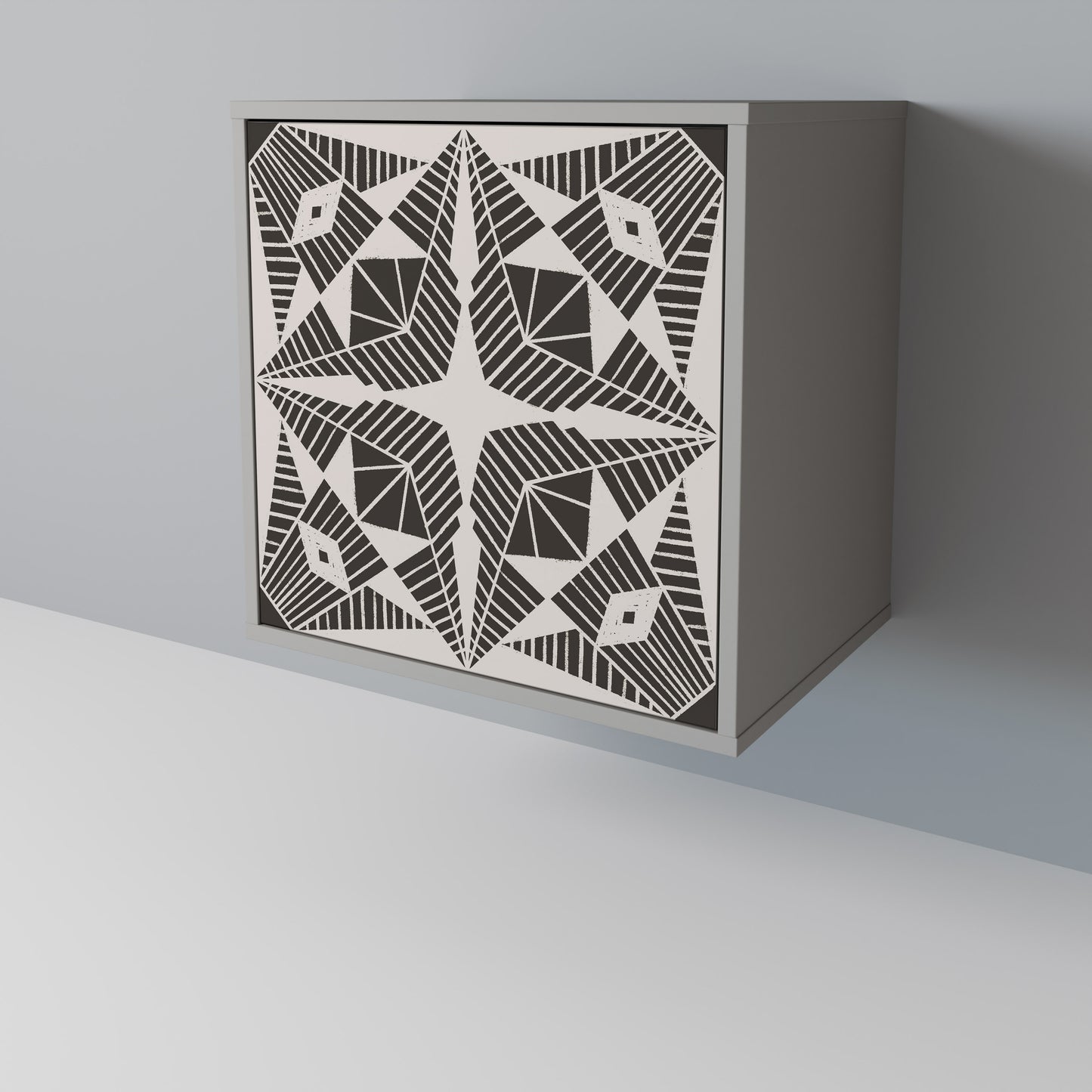 MONOCHROME NEXUS 1-Door Sideboard in Grey Finish