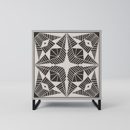 MONOCHROME NEXUS 1-Door Sideboard in Grey Finish