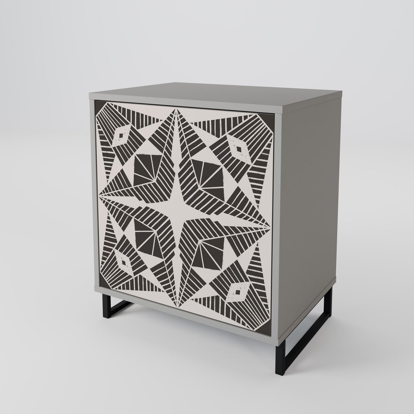 MONOCHROME NEXUS 1-Door Sideboard in Grey Finish