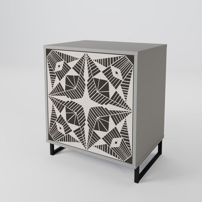 MONOCHROME NEXUS 1-Door Sideboard in Grey Finish