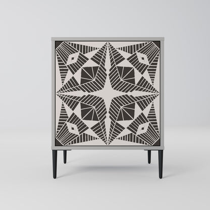 MONOCHROME NEXUS 1-Door Sideboard in Grey Finish