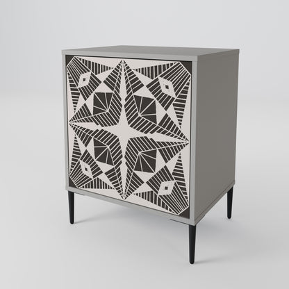 MONOCHROME NEXUS 1-Door Sideboard in Grey Finish