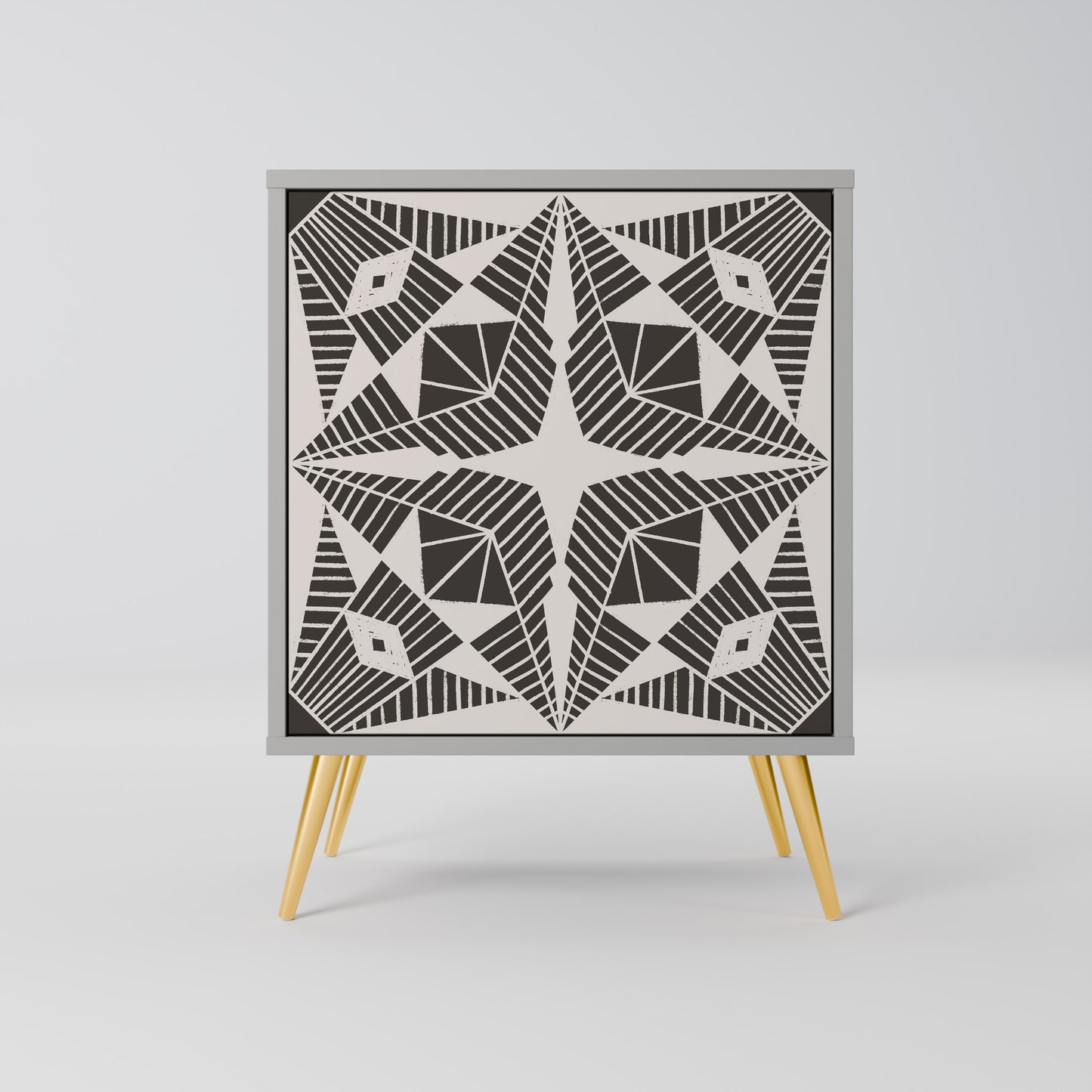 MONOCHROME NEXUS 1-Door Sideboard in Grey Finish