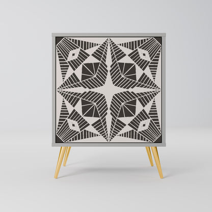 MONOCHROME NEXUS 1-Door Sideboard in Grey Finish