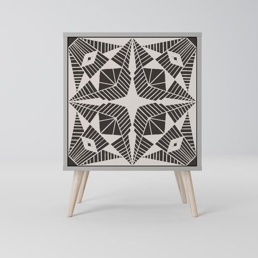 Credenza MONOCHROME NEXUS a 1 anta con finitura grigia