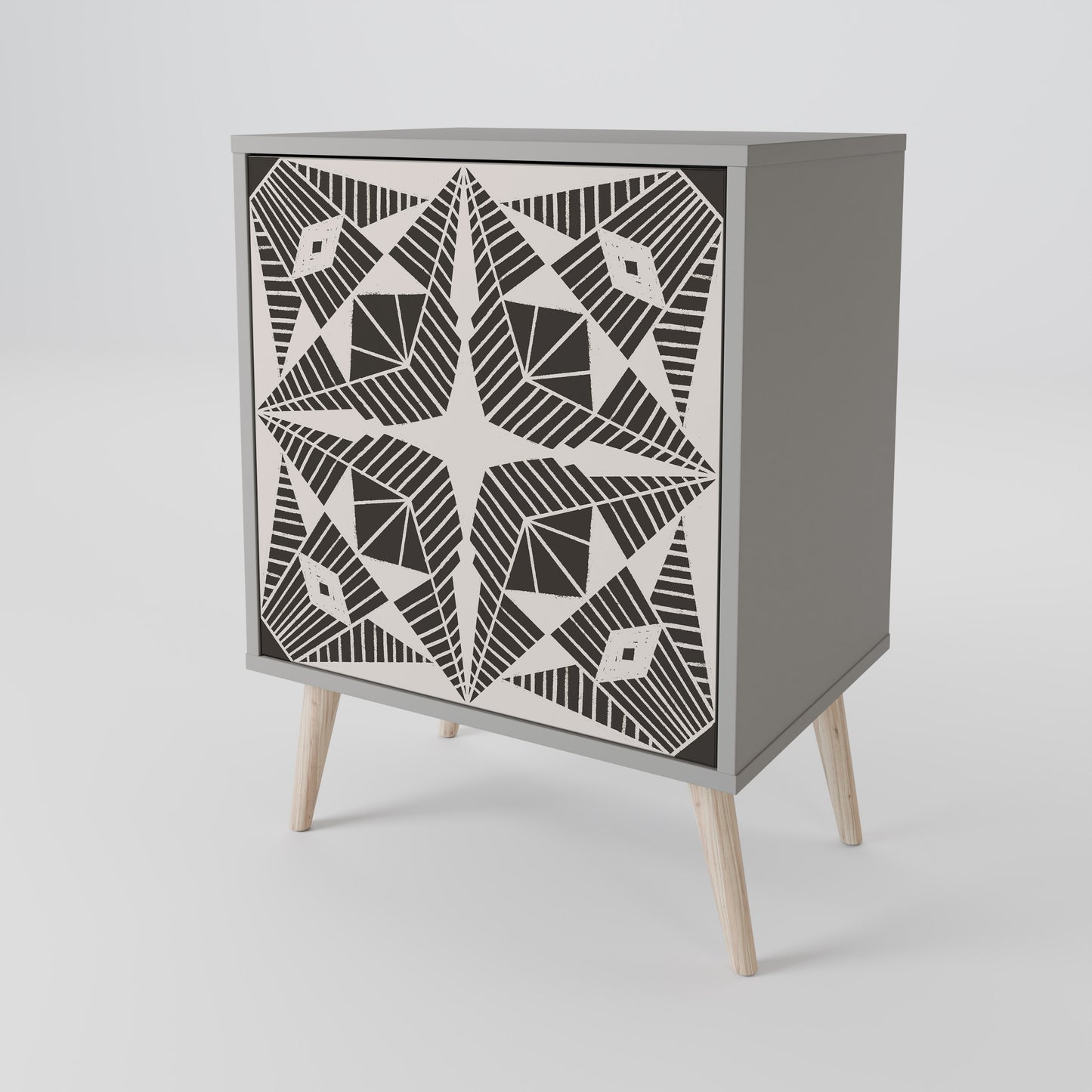 MONOCHROME NEXUS 1-Door Sideboard in Grey Finish