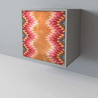 Credenza INDIAN FOLK a 1 anta con finitura grigia