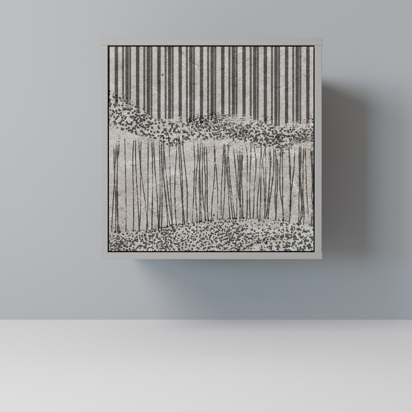 GRAIN LINES 1-Door Sideboard in Grey Finish