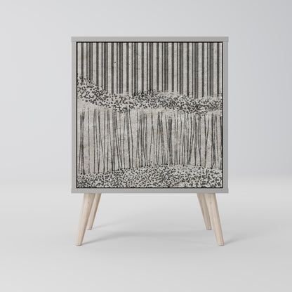 GRAIN LINES 1-Door Sideboard in Grey Finish