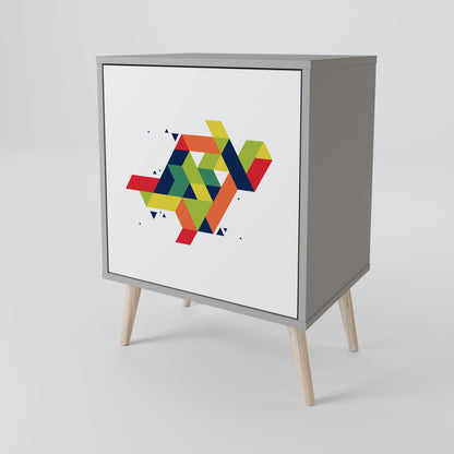 Credenza FUTURE SIGN a 1 anta in finitura grigia