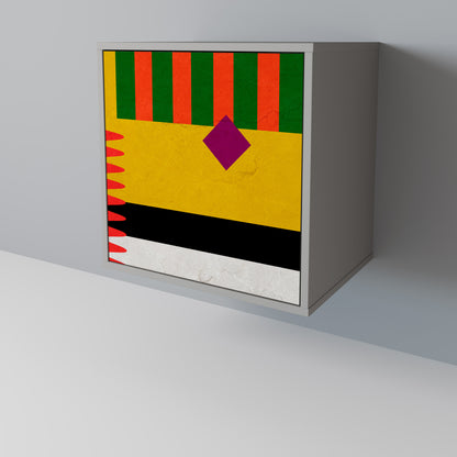 Credenza VIVID ART a 1 anta con finitura grigia