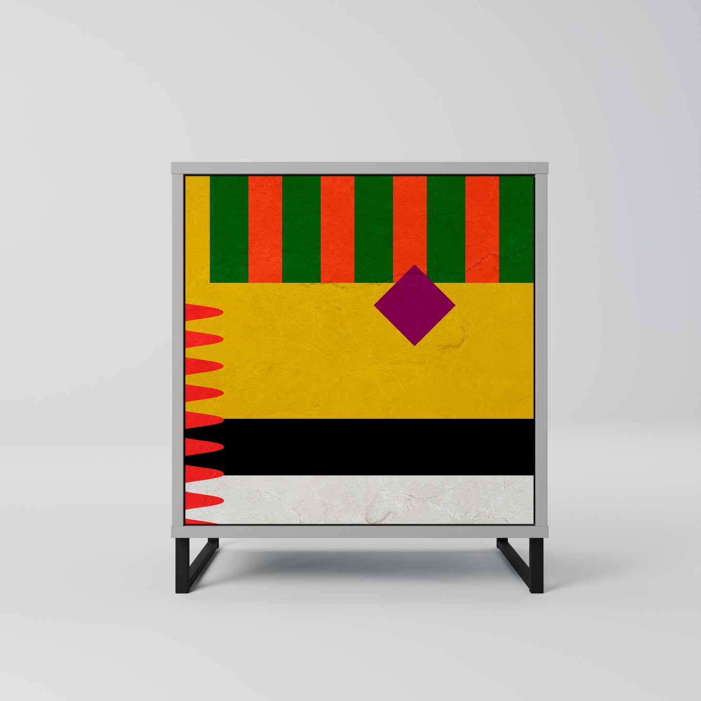 Credenza VIVID ART a 1 anta con finitura grigia