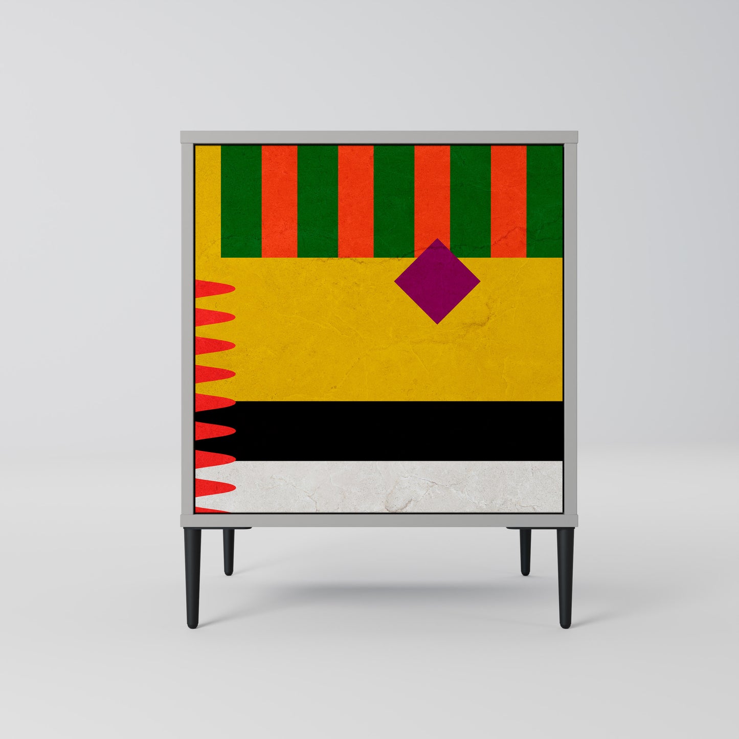 Credenza VIVID ART a 1 anta con finitura grigia