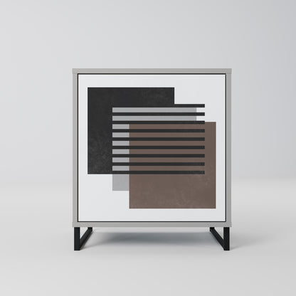 Credenza SHADOW SYNCHRONY a 1 anta con finitura grigia