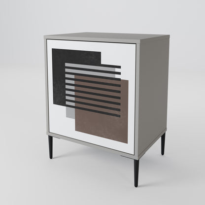 Credenza SHADOW SYNCHRONY a 1 anta con finitura grigia