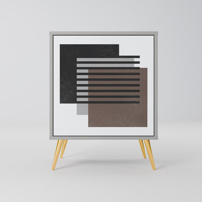 Credenza SHADOW SYNCHRONY a 1 anta con finitura grigia