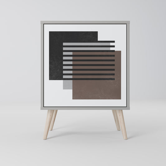 Credenza SHADOW SYNCHRONY a 1 anta con finitura grigia