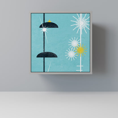 Credenza PATHS TO HAPPINESS a 1 anta con finitura grigia