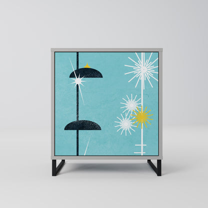 Credenza PATHS TO HAPPINESS a 1 anta con finitura grigia