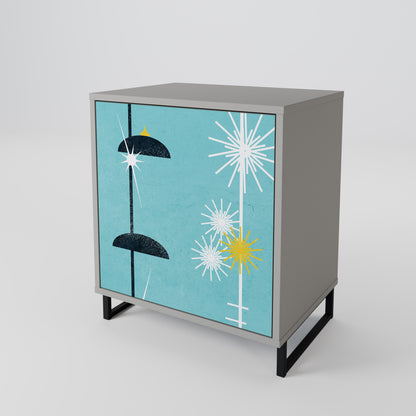 Credenza PATHS TO HAPPINESS a 1 anta con finitura grigia