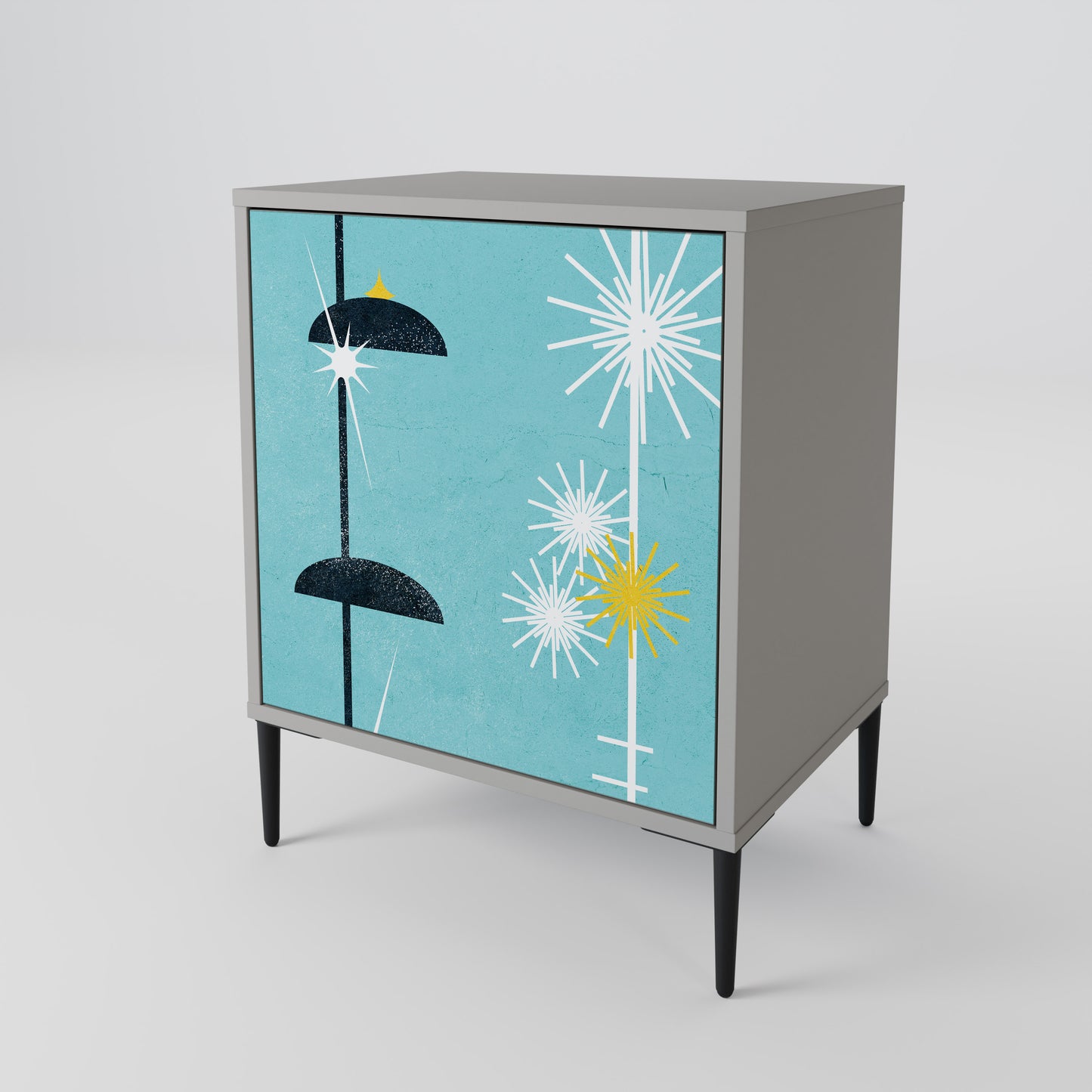 Credenza PATHS TO HAPPINESS a 1 anta con finitura grigia