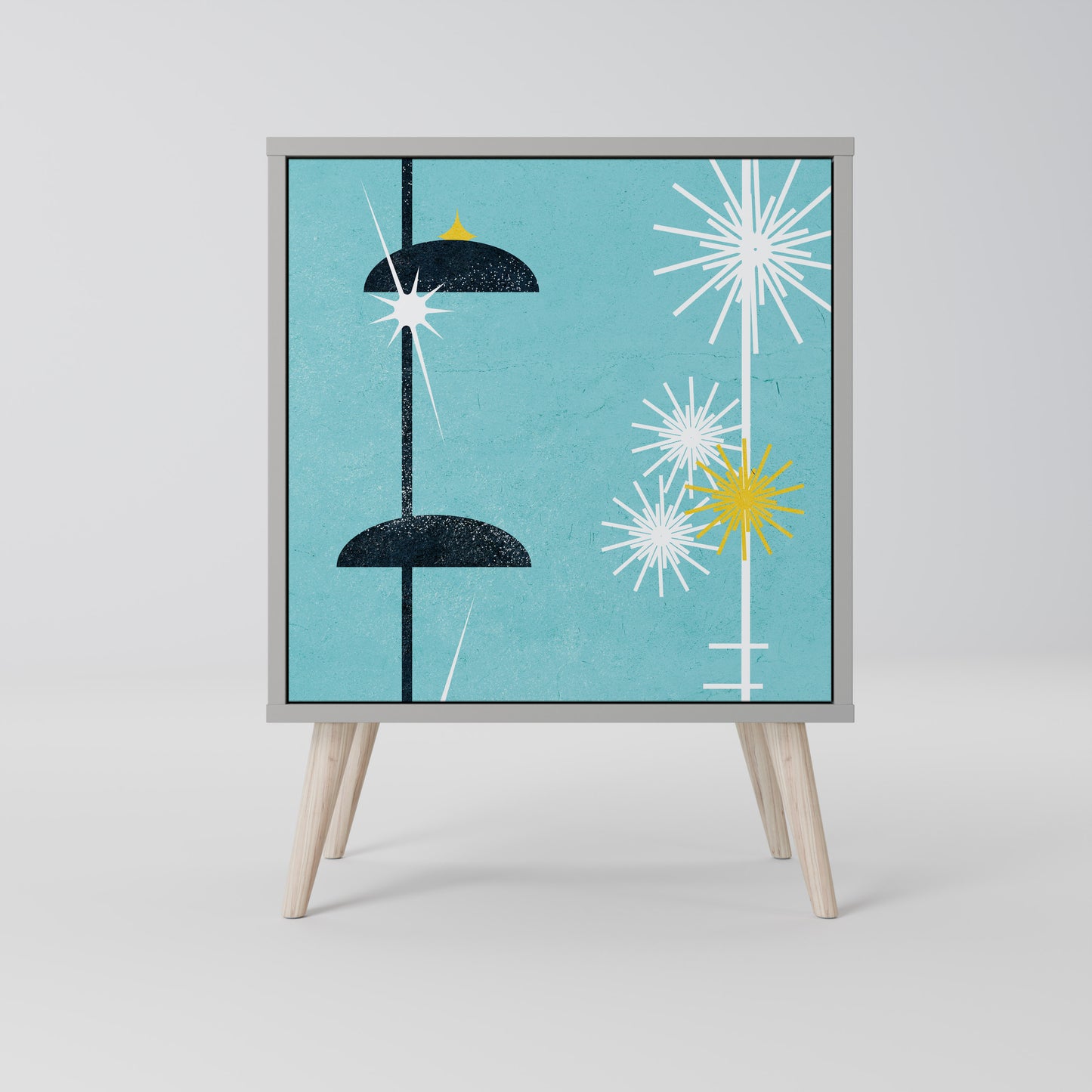 Credenza PATHS TO HAPPINESS a 1 anta con finitura grigia