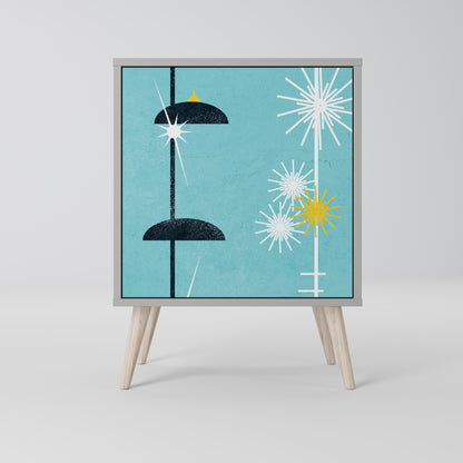 Credenza PATHS TO HAPPINESS a 1 anta con finitura grigia