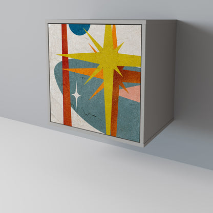 Credenza a 1 anta INTERSTELLAR VIBES in finitura grigia