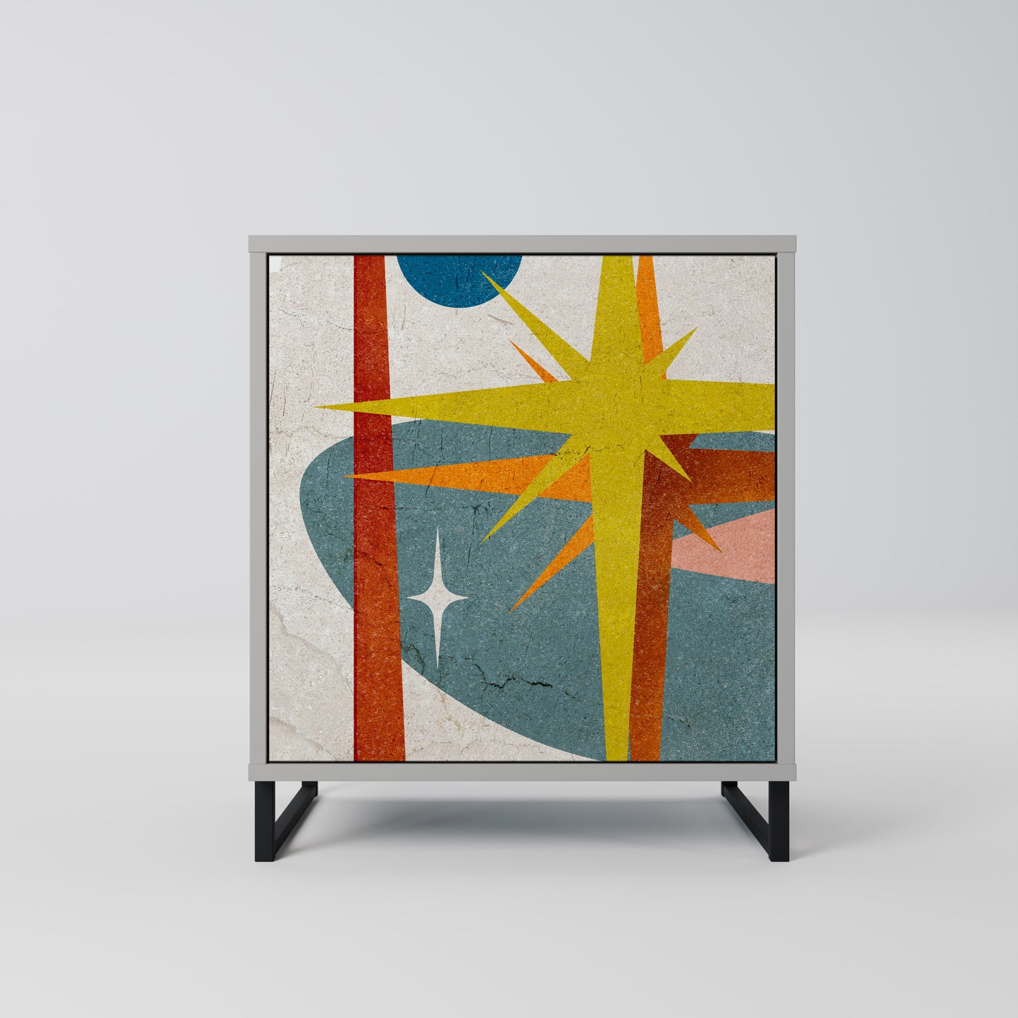 Credenza a 1 anta INTERSTELLAR VIBES in finitura grigia