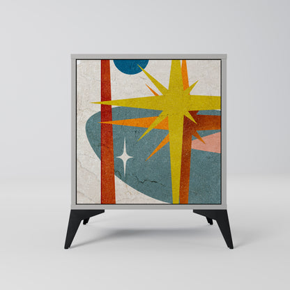 Credenza a 1 anta INTERSTELLAR VIBES in finitura grigia